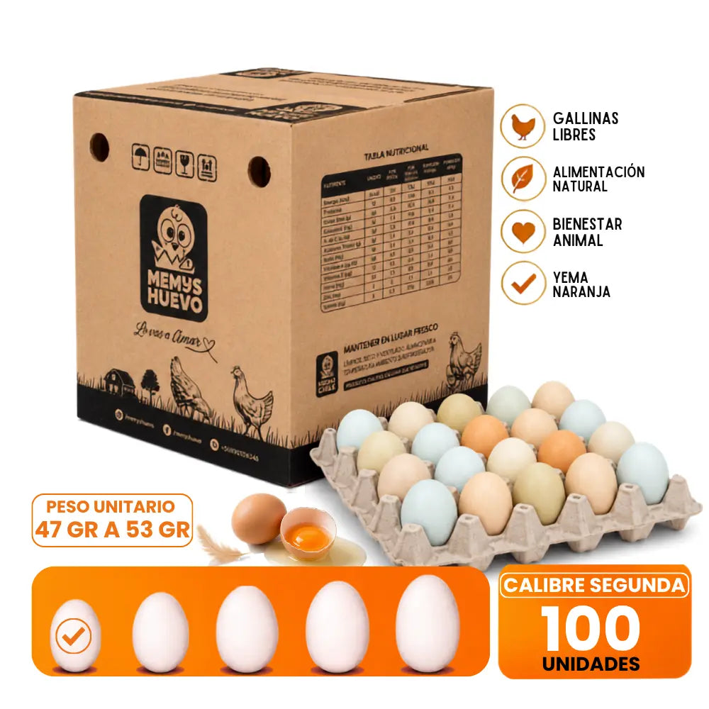 Huevos Segunda de CAMPO 100 Unidades