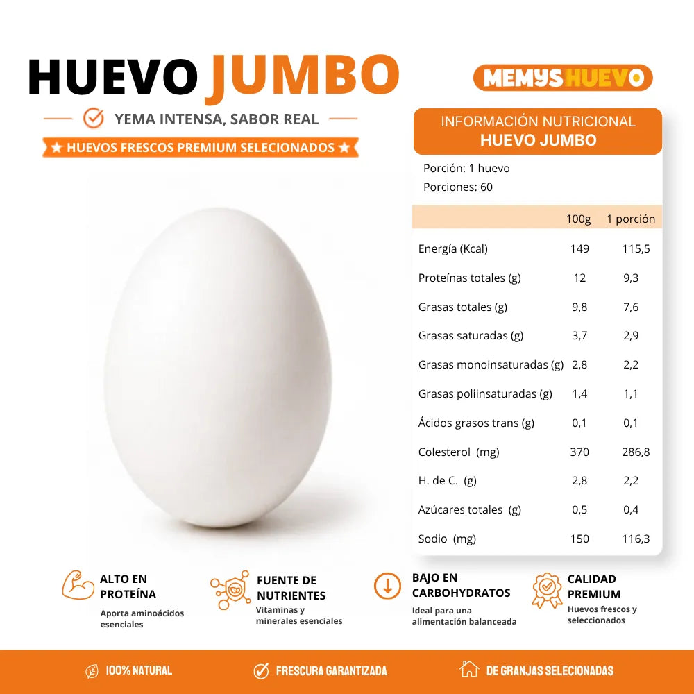 Huevos Jumbo XL 60 Unidades