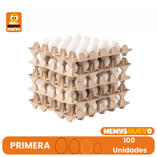 caja de huevos primera 100 unidades