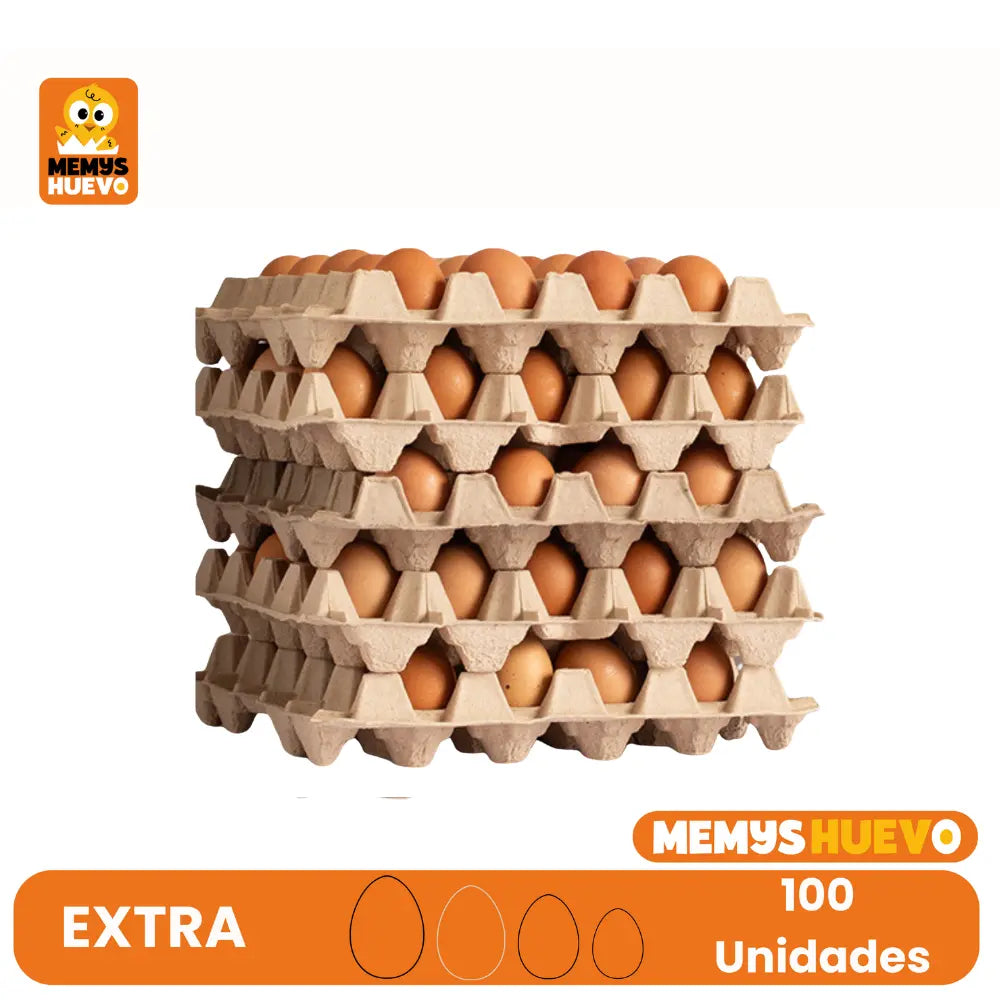 caja de huevos extra de color - 100 unidades